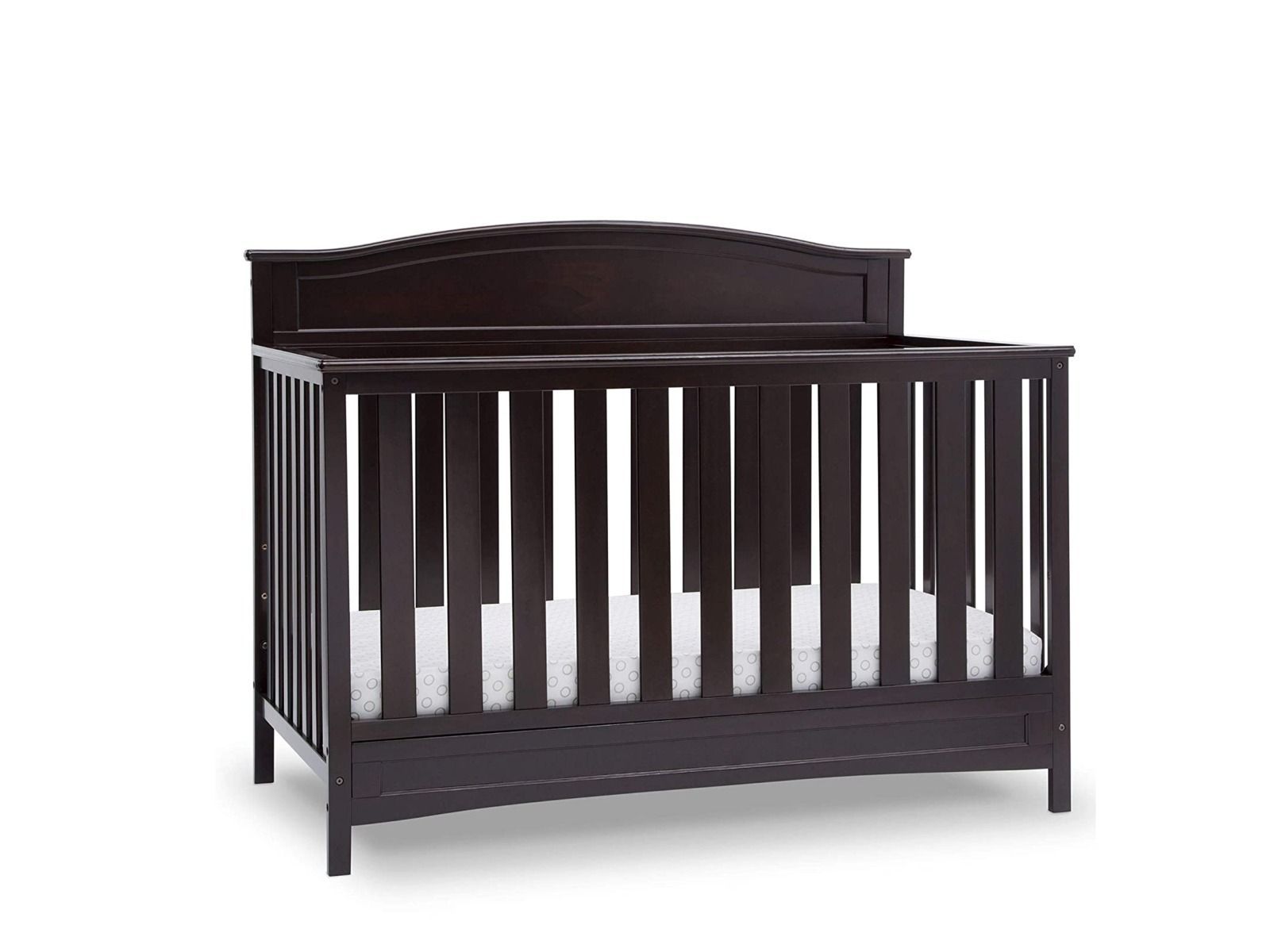 Dark  Brown Arched Wooden Baby Cot