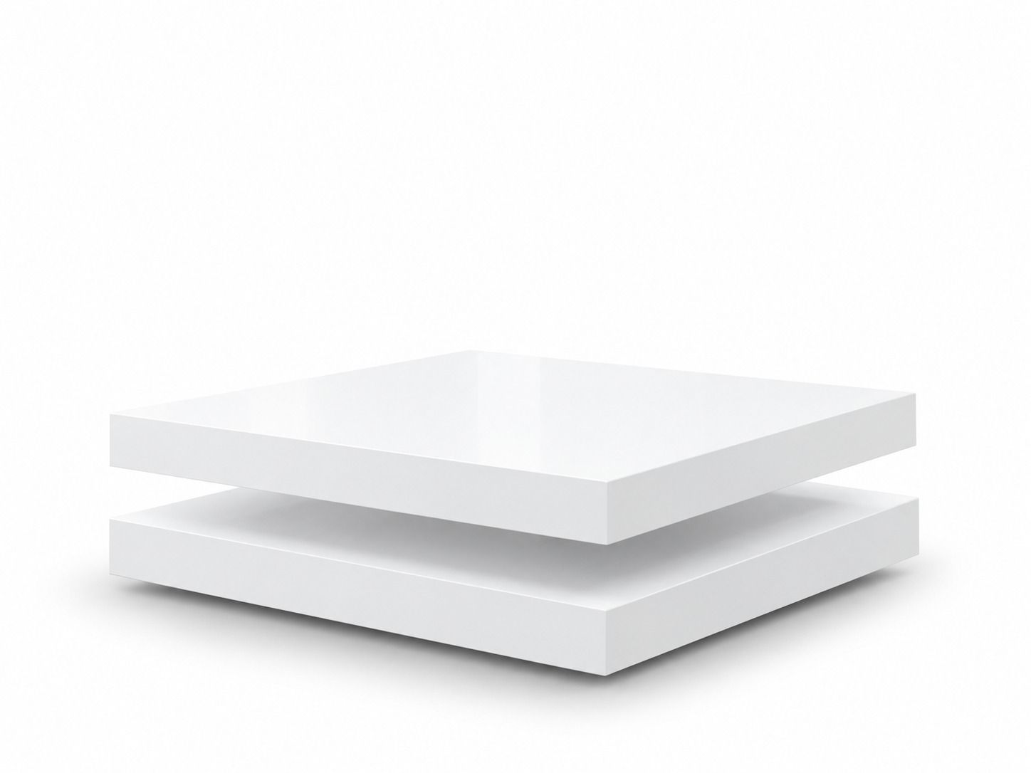 Square Coffee Table with Double-Tier Design