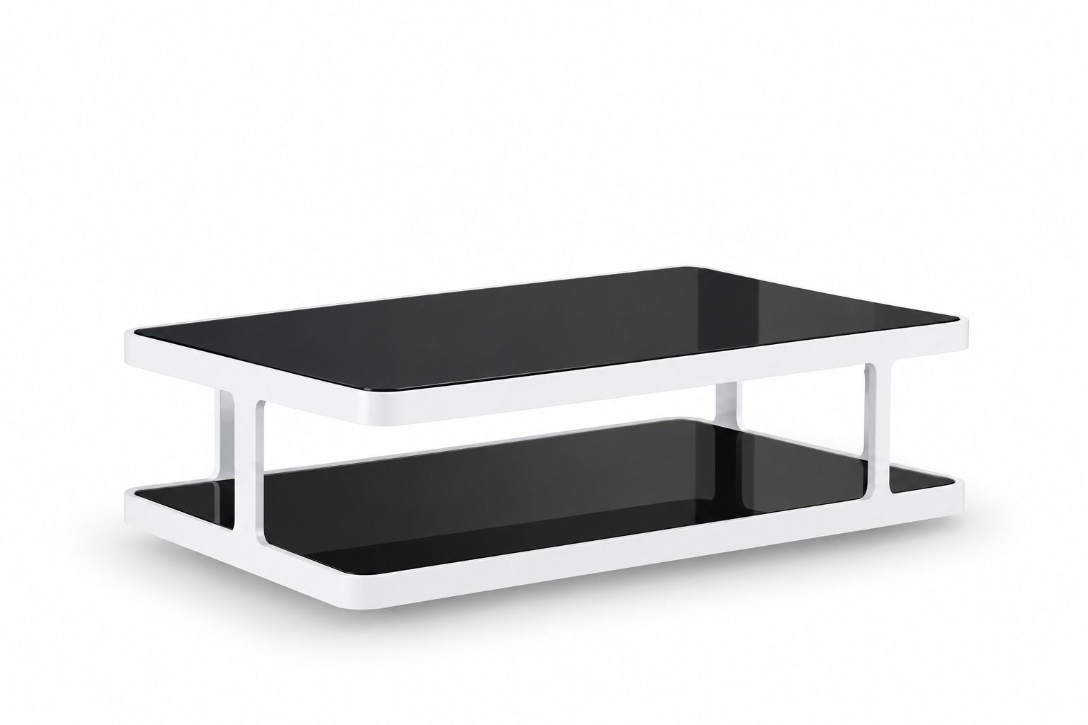 Two-Tier Black Glass Coffee Table