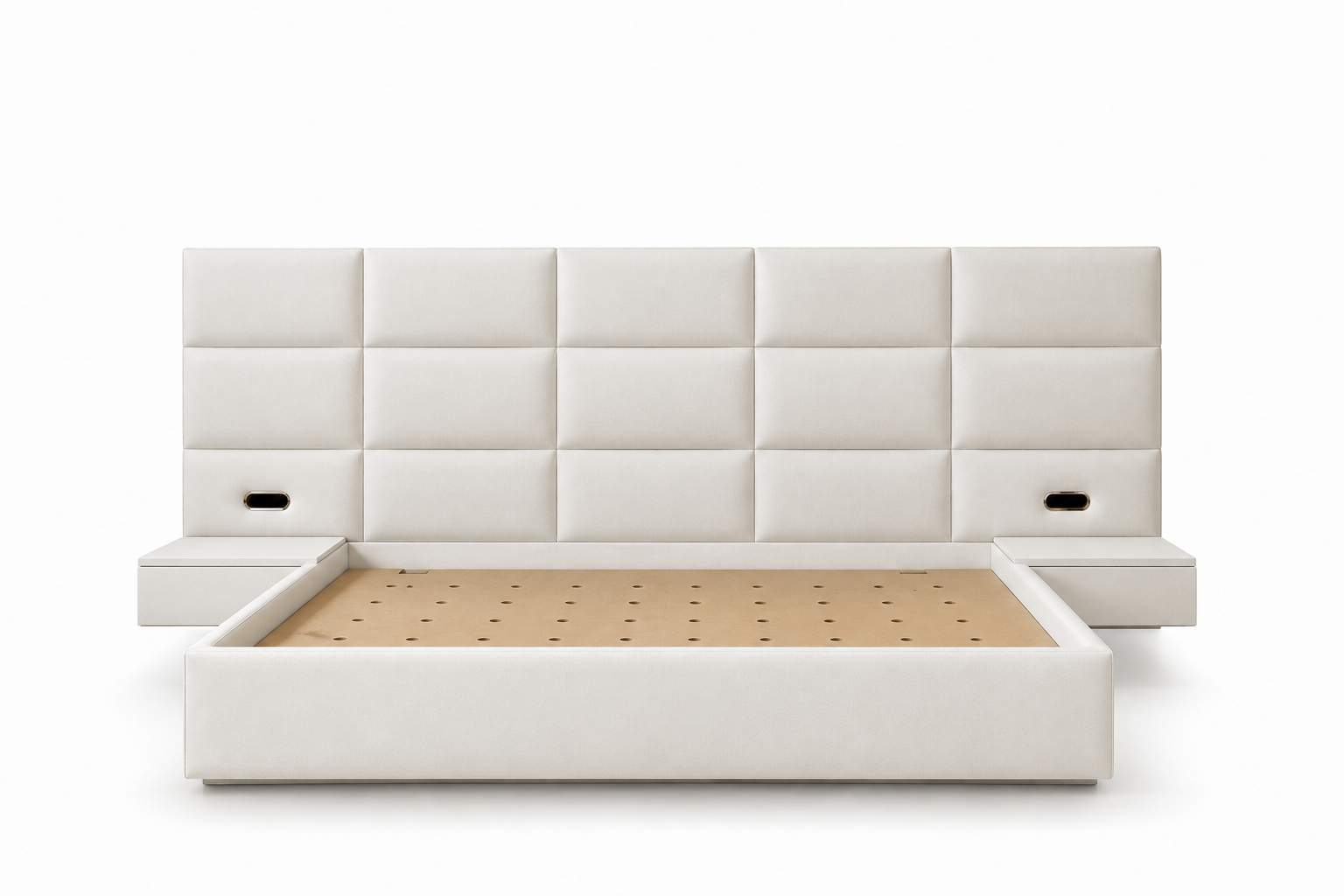 Modern Bed with Integrated Nightstands