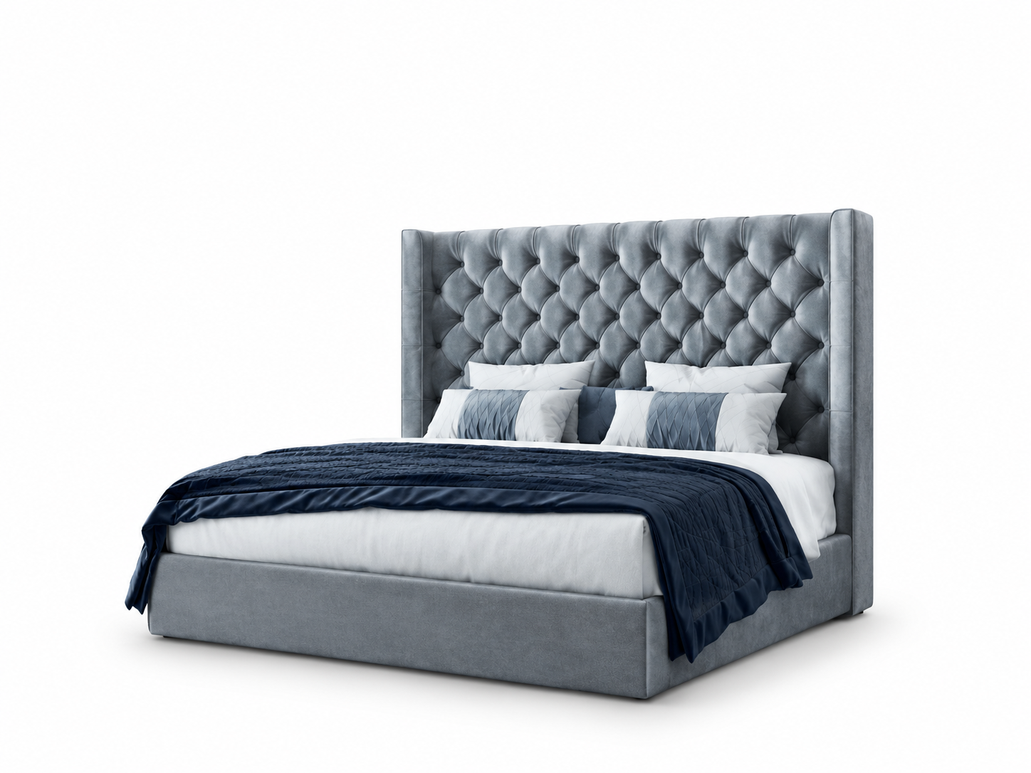 Padded Upholstered Platform Bed