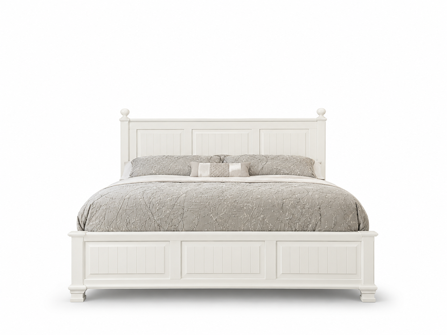 Cream White Panel Bed