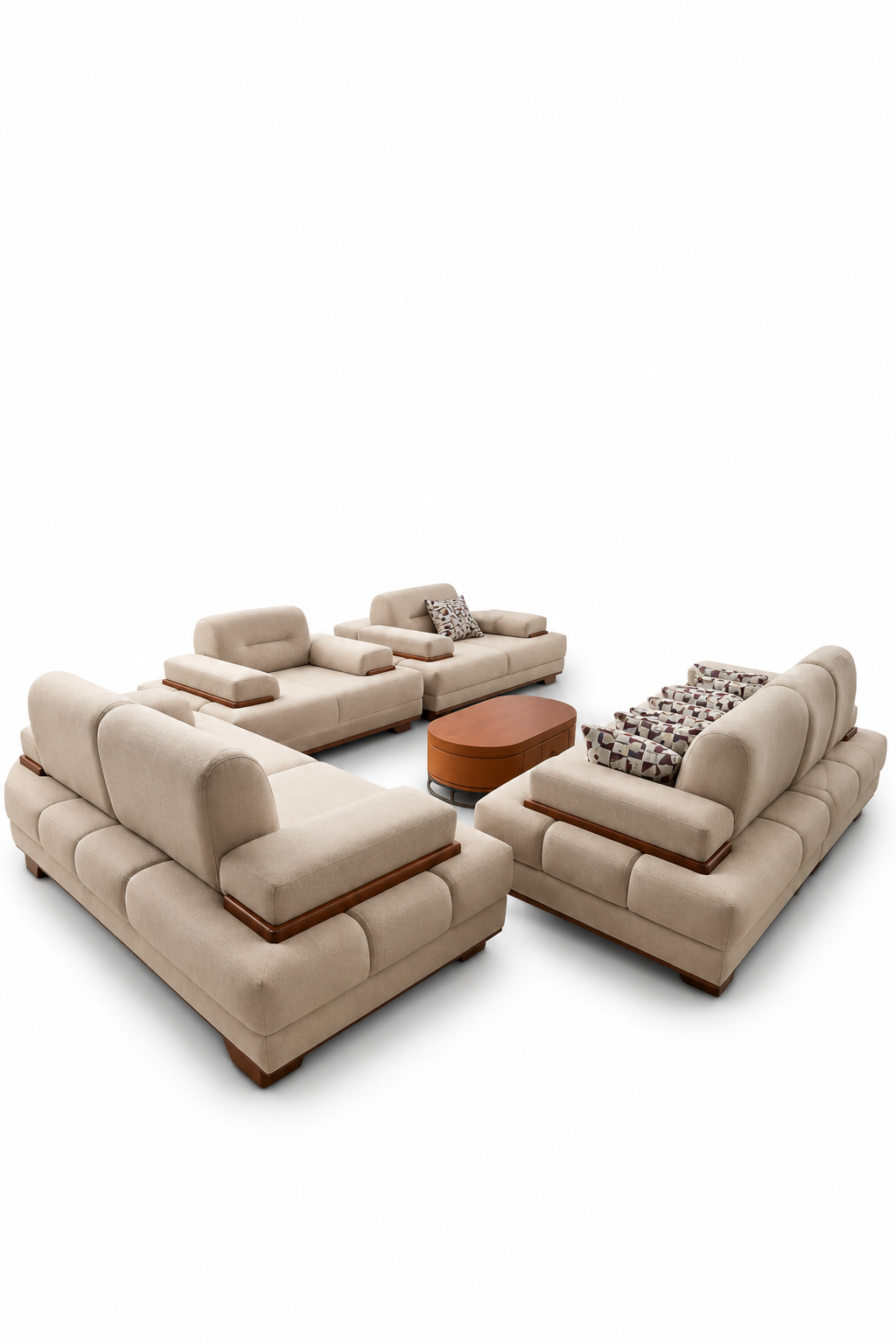 Beige Modular Sofa Set
