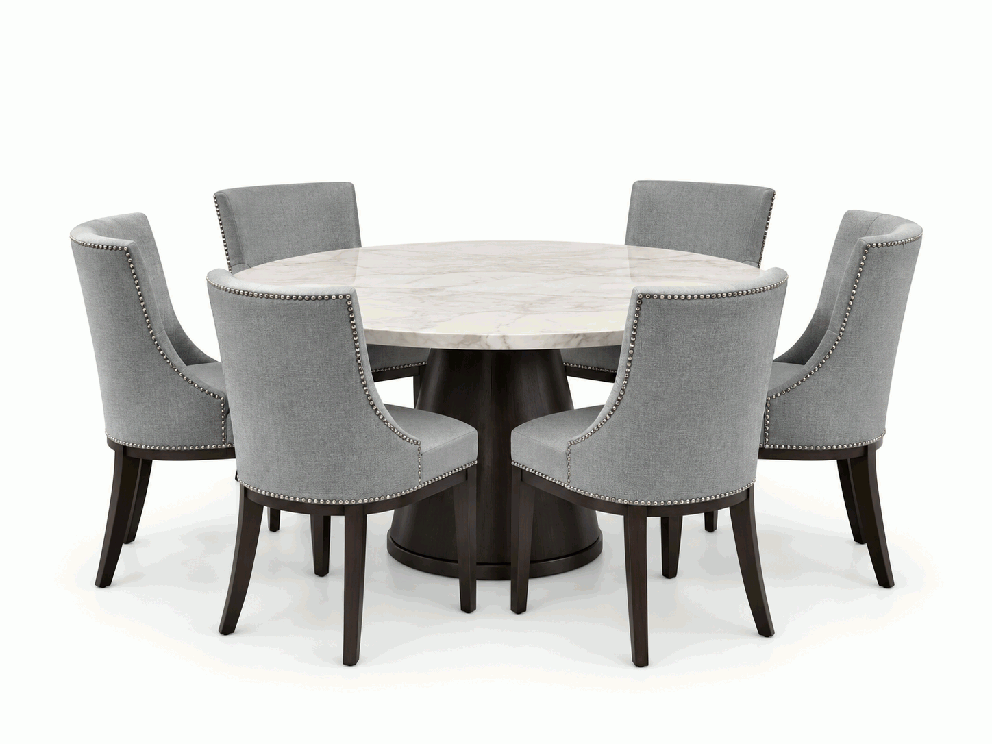 Elegant Gray Marble Dining Set